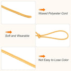MECCANIXITY Waxed Cord 2mm Waxed Polyester Cord 98 Yard Wax String for Bracelet Making, Necklaces, Beading, Jewelry Making and DIY Crafts(Yellow)