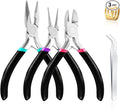 3 Pcs Jewelry Making Tools Pliers Kit, Includes Needle Nose/Round Nose Pliers/Diagonal, Wire Cutters for Jewelry Making Wire Wrapping Beading Crafts Matte Handle