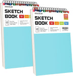 Drawing Set Sketching Kit, Pro Art Supplies, Soucolor 9" x 12" Sketch Book, 1-Pack 100 Sheets Spiral Bound Art Sketchbook for Colored Pencils, Graphite, Charcoal, Metallic Pencils, Sketching Pencils