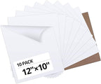HTVRONT White Heat Transfer Vinyl Bundle - 10 Pack 12" x 10" HTV Vinyl for T-Shirt, White Iron on Vinyl for for All Cutting Machine or Heat Press Machine
