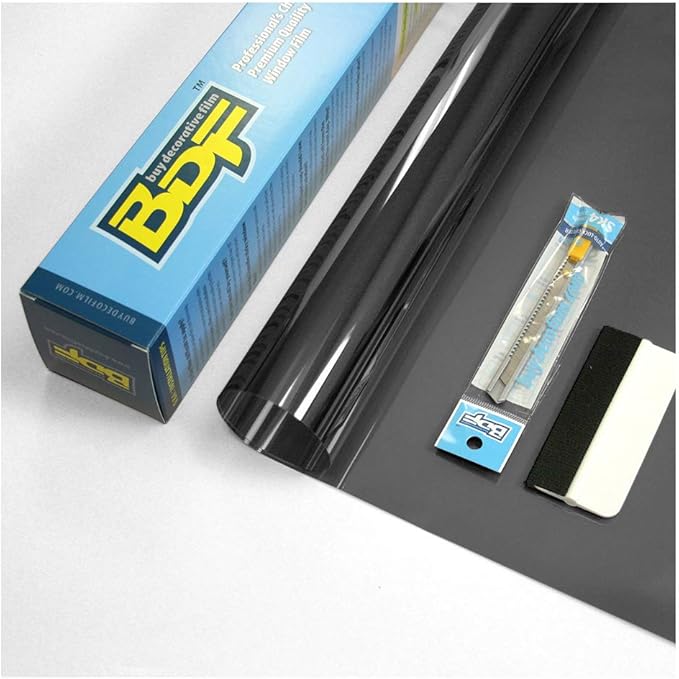 BDF EXNA20 Exterior Window Film Daytime Privacy and Heat Control Natural Black 20 (Dark) - 48in X 14ft