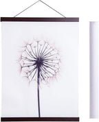 Artmag Magnetic Poster Hanger Frame, 24x36 24x32 24x18 Light Wood Wooden Magnet Canvas Artwork Print Poster Hangers Frames Hanging Kit (Walnut, 24")