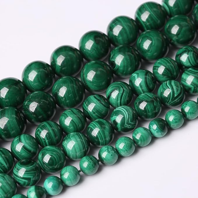 23pcs 8mm Natural Green Malachite Beads AAA Gemstone Round Loose Beads for Jewelry Making DIY Bracelets Necklaces Crystal Energy Healing Stone Beads