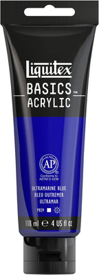 Liquitex BASICS Acrylic Paint, 118ml (4-oz) Tube, Ultramarine Blue