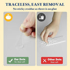 Adhesive Dots Double Sided– 100pcs Waterproof Small Sticky Tack Putty, Clear Removable Wall Sticky for Crafts, Posters, Balloons Festival Decoration Picture