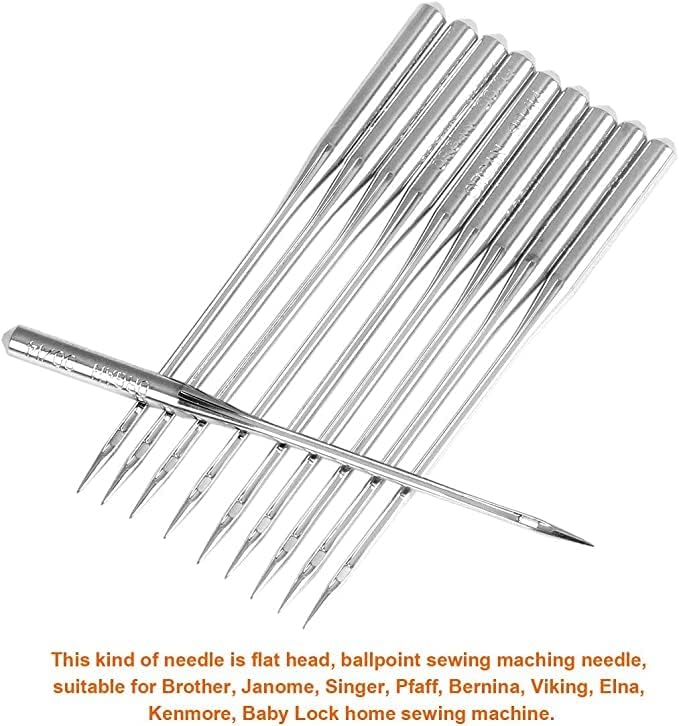 50 Pcs Embroidery Sewing Machine Needles Size 90/14 130/705H HAx1 Sewing Needles for Brother Sewing Machine (5 Pack of 10 Needles)