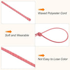 MECCANIXITY Waxed Cord 0.5mm Waxed Polyester Cord 175 Yard Wax String for Bracelet Making, Necklaces, Beading, Jewelry Making and DIY Crafts(Watermelon Red)