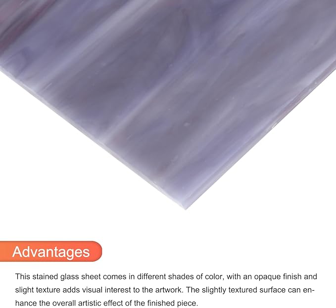 MECCANIXITY 2 Pcs Stained Glass Sheet Mosaic Tile 7.9 Inch x 5.9 Inch Dark Purple Stained Glass Sheets for Crafts DIY Art Project