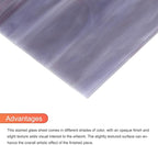 MECCANIXITY 2 Pcs Stained Glass Sheet Mosaic Tile 7.9 Inch x 5.9 Inch Dark Purple Stained Glass Sheets for Crafts DIY Art Project