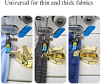 Bequilter Upgraded Multifunctional Magnetic Seam Guide for Sewing Machines, Adjustable Sewing Guide for Precise Stitching, Universal Sewing Supplies and Accessories (Silver and Gold)