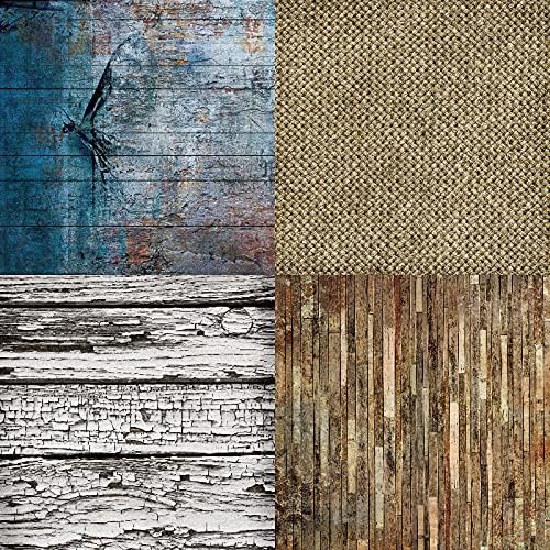 DESEACO Scrapbook Paper Pad 6x6 Wood Background Paper, Single-Sided Decopodge Paper,Colorful Cardstock Paper Scrapbooking DIY Decorative Background Cardmaking Supplies,Junk Journal Craft Paper-24Pcs