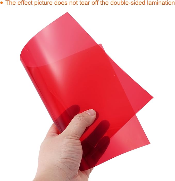 uxcell 4Pcs A4 Gel Light Lighting Filter Overlay Transparent Color Correction Plastic Vinyl PVC Sheets Photography Television Red,0.2mm