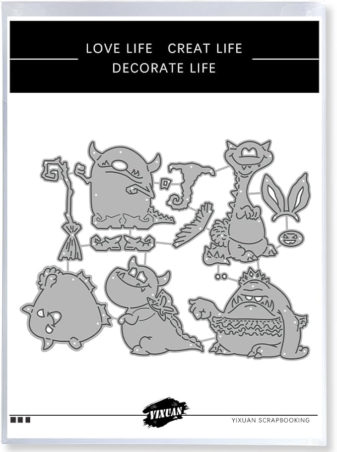 Halloween Clear Silicone stampReusable Stamp with Pumpkins, Skulls, Bats, Santa Claus, and Holiday Designs. Used for Making Cards, scrapbooks, and DIY templates (Halloween Monsters)