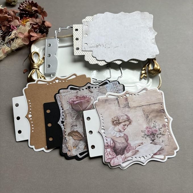 Square Framed Loose-Leaf Die Cuts for Card Making, Vintage Cutting Dies DIY Album Scrapbooking Decor Paper Craft Metal Die Cuts Party Wedding Decorations