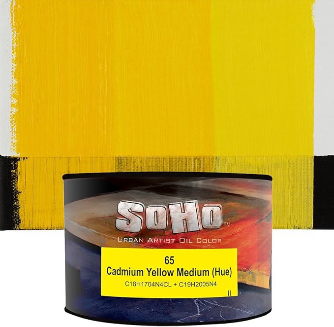 Soho Urban Artist Oil Paint - Cadmium Yellow Medium Hue, 430 ml Can - Best Valued Oil Colors for Painting, Excellent Pigment Load