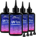 UV Resin 400g, Hard Type Clear Beginner-Friendly Kit, Upgraded Formula & Crystal Clear for Jewlery Making, 100g*4 Resin UV Kit with for Earring, Pendant, DIY