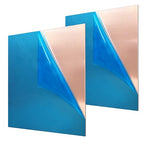 2 Pieces 99.9% Pure Copper Sheet, 4" x 4",18 Gauge(1mm) Thickness, Film Attached Copper Plate, Great for Jewelry, Crafts, modelers