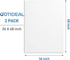 GOTIDEAL Stretched Canvases for Painting, 36x48" Inch Set of 2, Primed White - 100% Cotton Blank Art Large Canvas Boards for Painting for Acrylic Pouring, Oil Paint Dry & Wet Art Media