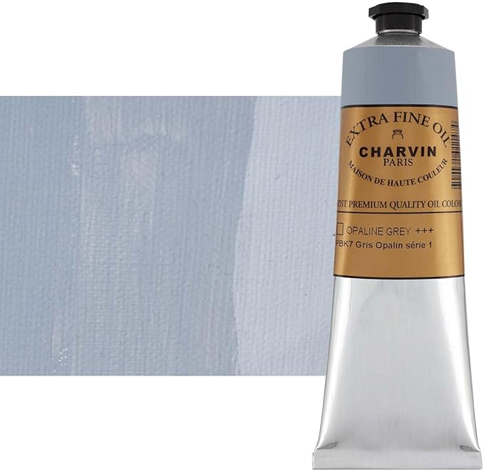 Charvin Extra Fine Oil Paint, Opaline Grey 150 ml - Triple-Milled, Rich Texture, Poppy Oil-Based, Light-Fast, Handmade, Archival Quality