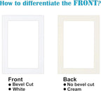 Egofine A4 for 6x8 White Picture Mats Pack of 14, Frame Mattes for 6x8 Pictures, Acid Free, 1.2mm Thickness, with Core Bevel Cut