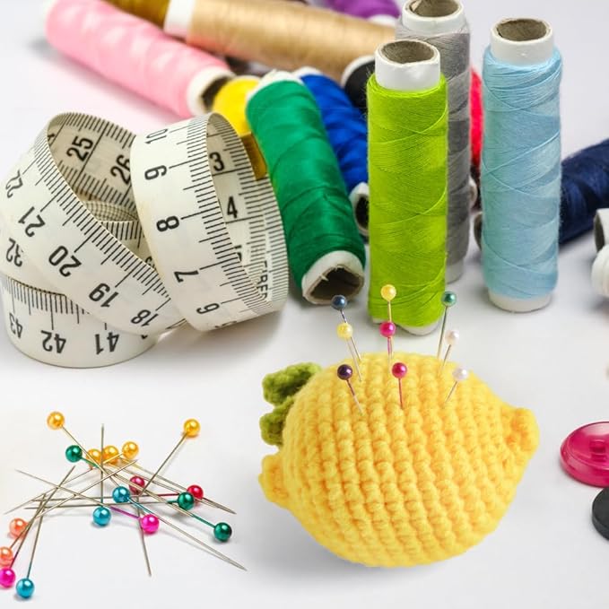 Lemon Pin Cushion, Handmade Knitted Pincushions, Cute Pin Cushions Needle Holders for Sewing Quilting Accessory, DIY Crafts or Patchwork Decor