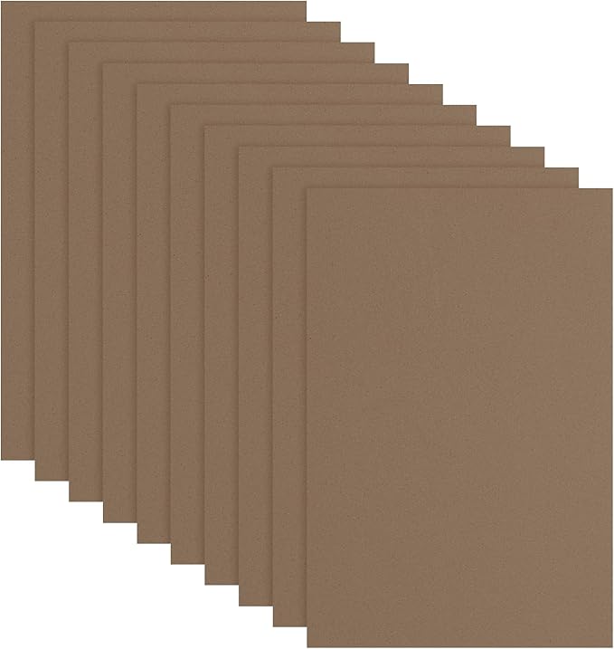 uxcell 10 Pcs Brown EVA A4 Foam Sheets Crafts, 12 x 8 Inch Foam Paper for DIY Crafts Project Classroom Scrapbook Art Cards Home Office Decoration (2mm Thick)