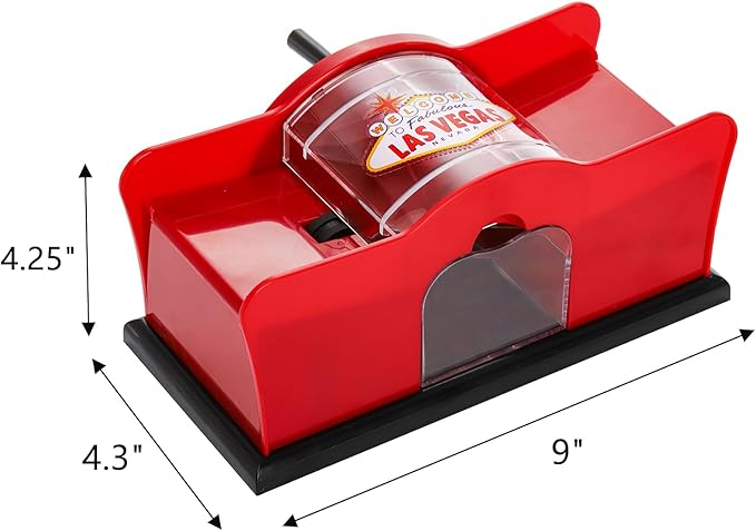 Frcctre Manual Card Shuffler 2 Deck with Hand Crank, Manual Poker Card Shuffler Cards Mixer Machine for Standard Size Playing Cards