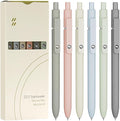 6 Pcs Gel Pens 0.5mm Quick Dry Black Ink Pens Fine Point Smooth Writing Pens, Cute Office and School Supplies Gifts for Women Teacher Students (6 Pcs Morandi Silver)