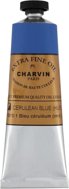 Charvin Extra Fine Oil Paint, Cerulean Blue Hue 60 ml - Triple-Milled, Rich Texture, Poppy Oil-Based, Light-Fast, Handmade, Archival Quality