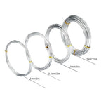 4 Pcs Aluminum Craft Wires, 3mm*10m, 2mm*5m, 1.5mm*5m, 1mm*5m, Bendable Craft Wire for Sculpting Armature DIY Jewelry Making (Silver)