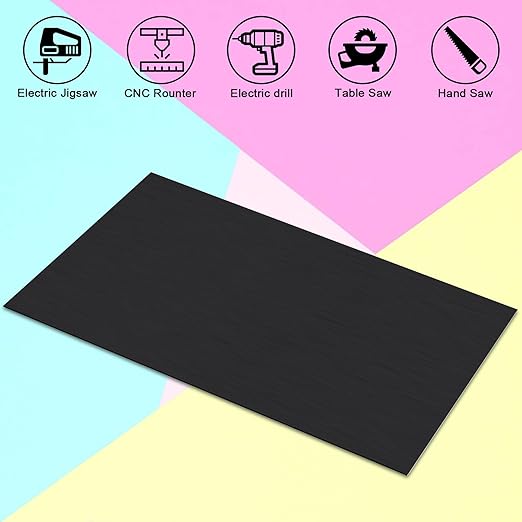 Anodized Aluminum Sheet Metal 8 x 12 x 1/32 Inch Black Plates for Laser Engraving 20GA(0.80MM) Thin Decorative Metal Sheets for Crafting