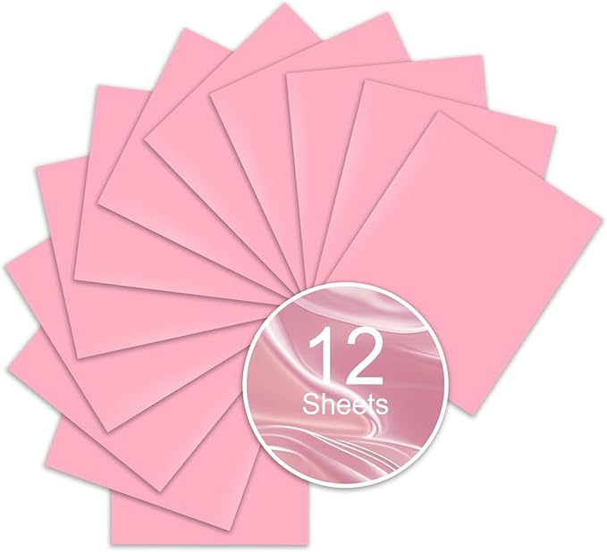Red PU Heat Transfer Vinyl, 12 Pcs 12"x10" HTV Sheets – Soft & Stretchable Iron-On Vinyl, Easy to Cut & Weed, Compatible with Cricut & Silhouette – Great for 4th of July Shirts & Patriotic Crafts