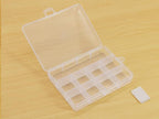 Small Plastic Organizer Box 10 packs12 Grids Clear Storage Container Jewelry Case with Fixed Dividers for Beads Art DIY Crafts Jewelry Fishing Tackles 5.04 * 3.82 * 0.87 inches