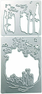Metal Cutting Dies DIY Merry Christams Embossing Stencil Template Scrapbooking Card Making Mold Photo Album Arts Crafts Tools (Christmas deer-14x6.3cm)