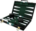 Backgammon Set - Classic Board Game with Premium Leather Case - Portable Travel Strategy Backgammon Game Set for Adults, Kids - Suitable as (15inch, Black)