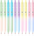 Gel Pens, 10 Pcs Medium Point Smooth Writing Pens Cute Pens for Women, High-End Series 0.7mm Black Ink Pens for Journaling Note Taking, School Office Supplies (10 Pcs Gradient)