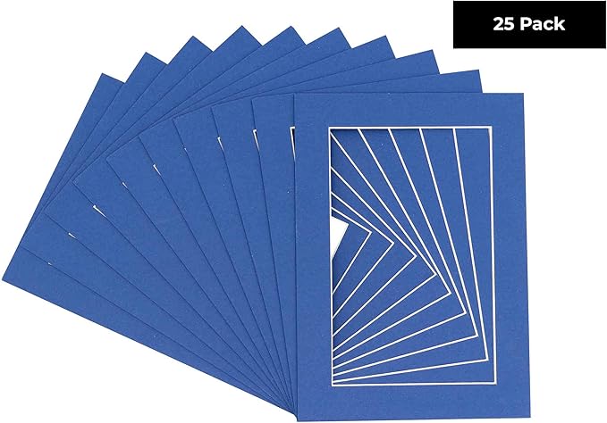 11x14 Mat for 8.5x11 Photo - Precut Bottle Blue Picture Matboard for Frames Measuring 11 x 14 Inches - Bevel Cut Matte to Display Art Measuring 8.5 x 11 Inches - Acid Free Pack of 25 MATS