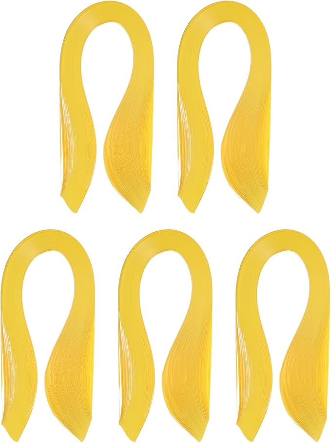 PATIKIL 600pcs Quilling Strips Paper 1/8"(3mm) 39cm Origami Paper Quilling Strip for Art DIY Hand Craft Christmas, Dark Yellow