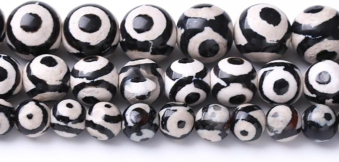 36PCS 10MM Natural Tibetan Stone Beads Round Loose Stone Beads for Jewelry Making DIY Energy Stone Healing Power Bracelet 15"