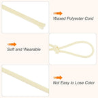 MECCANIXITY Waxed Cord 2.5mm Waxed Polyester Cord 87 Yard Wax String for Bracelet Making, Necklaces, Beading, Jewelry Making and DIY Crafts(Beige)