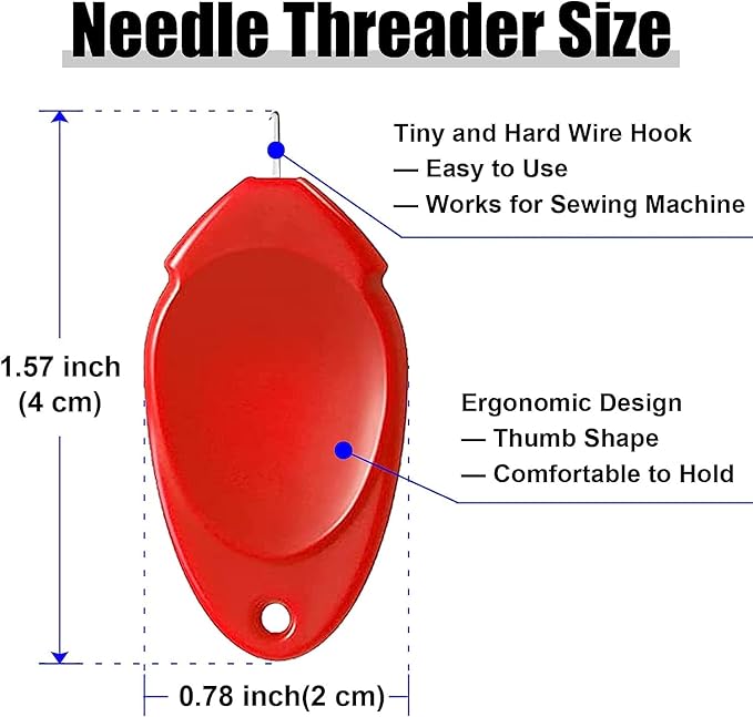 TOOVREN 12PCS Needle Threader for Hand Sewing Plastic Wire Hook Simple Threader for Needles Small Eye Easy Needle Threaders Tool for Sewing Machine Crafting Color Random