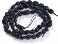 Black Obsidian Pebble Nugget Oval Free Tumbled Stone 6-8mm Natural Gemstone Loose Beads Approx 15.5 inch for DIY Jewelry Making