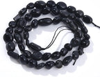Black Obsidian Pebble Nugget Oval Free Tumbled Stone 6-8mm Natural Gemstone Loose Beads Approx 15.5 inch for DIY Jewelry Making