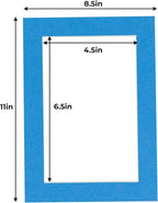 5x7 Mat for 8.5x11 Frame - Precut Mat Board Acid-Free Bay Blue 5x7 Photo Matte Made to Fit a 8.5x11 Picture Frame, Premium Matboard for Family Photos, Show Kits, Art, Picture Framing, Pack of 1 Mat