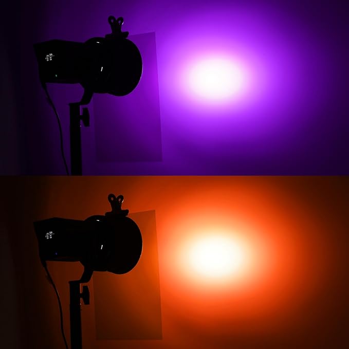Lystaii 9pcs Halloween Lighting Gel Filter 11.8 x 11.8 Inches Gel Light Filter Color Correction Overlays Transparent Color Filters Film Plastic Sheets for Video Photo Stage Studio (Orange Purple)