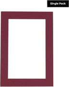 8.5x11 Mat Bevel Cut for 7x9 Photos - Acid Free Maroon Red Precut Matboard With Backing Board and Crystal Clear, Self Seal Photo Mat Bag - For Pictures, Photos, Framing - 4-ply Thickness