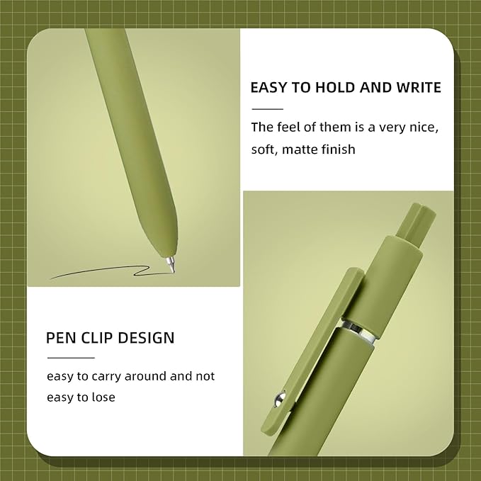 Gel Pens, 10 Pcs 0.5mm Fine Point Smooth Writing Pens High-End Series Black Ink Pens for Journaling Note Taking, School Office Supplies for Women Men (10 Pcs Mixed colors)