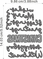 Metal Cutting Dies DIY Merry Christams Embossing Stencil Template Scrapbooking Card Making Mold Photo Album Arts Crafts Tools (Christmas Greetings-14x9.9cm)