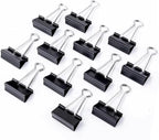100 Pack Medium Binder Clips, Standard 32mm/1.25 in Binder, Durable Medium Black Binder Clips Bulk, Office Binder Supplies, Paper Binders, Metal Binders for Filing, Office, School, Home