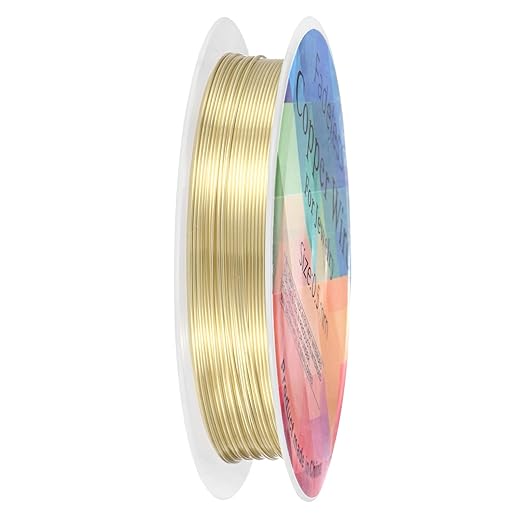 0.5 mm/24 Gauge Copper Wire for Jewelry Making, 20.3FT Copper Beading Craft Wire for Jewelry/Weaving/DIY Crafting/Planting, Color-Retaining [6.2M, Light Golden]